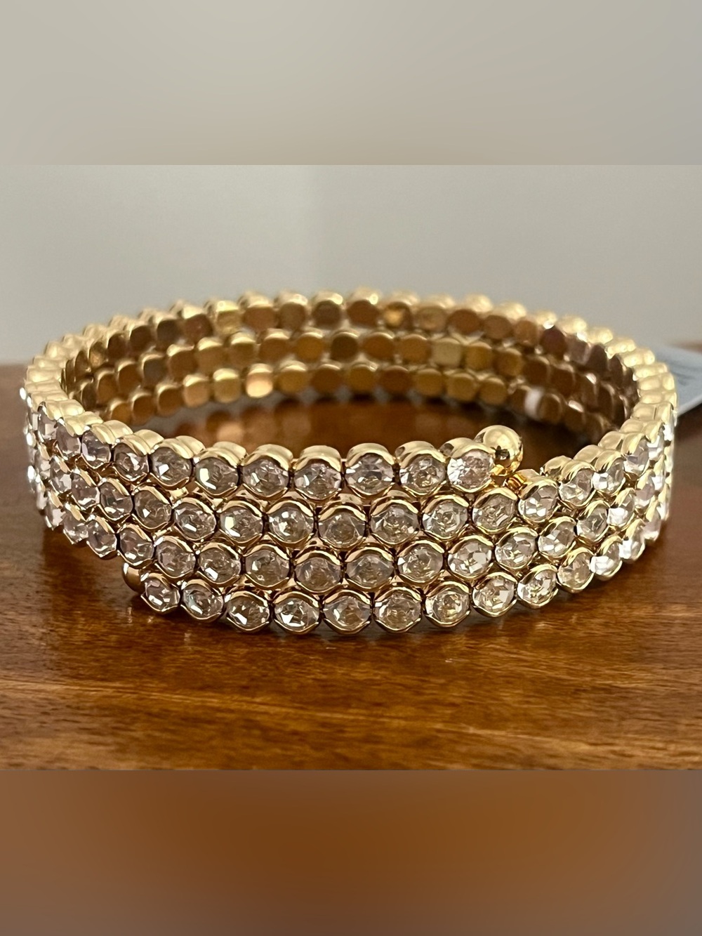 INC International Concepts Coil Bracelet Gold Tone Stretch Bracelet New!